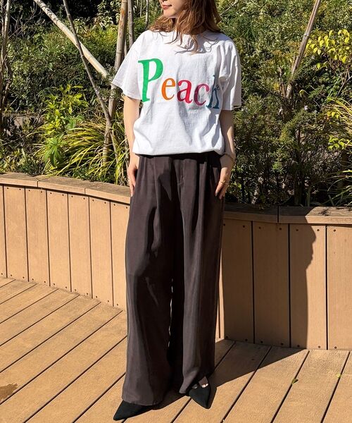 Rouge vif la cle / ルージュ・ヴィフ ラクレ Tシャツ | 【byeA./バイエー】Peach TEE/ロゴTシャツ | 詳細7