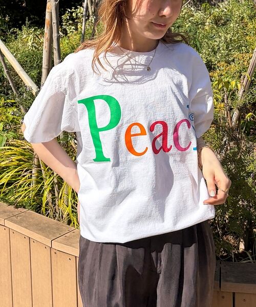 Rouge vif la cle / ルージュ・ヴィフ ラクレ Tシャツ | 【byeA./バイエー】Peach TEE/ロゴTシャツ（ホワイト）