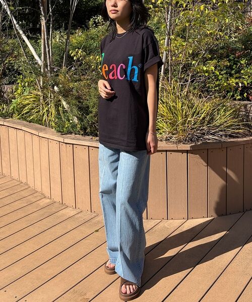 Rouge vif la cle / ルージュ・ヴィフ ラクレ Tシャツ | 【byeA./バイエー】Peach TEE/ロゴTシャツ | 詳細18