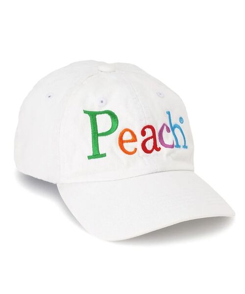 Rouge vif la cle / ルージュ・ヴィフ ラクレ ハット | 【byeA./バイエー】Peach  CAP ロゴ刺繍ベースボールキャップ（ホワイト）