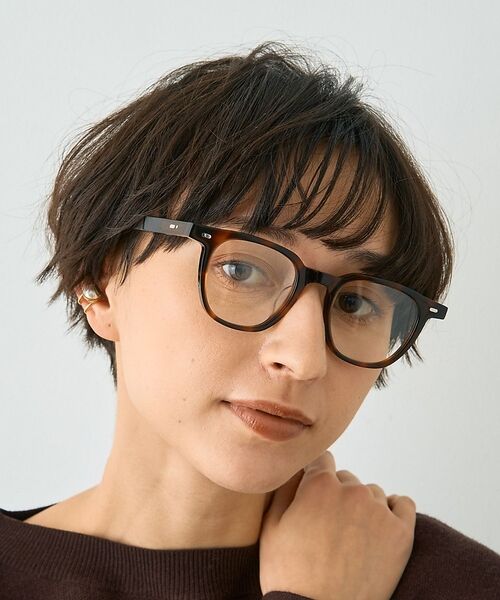 Rouge vif la cle / ルージュ・ヴィフ ラクレ サングラス・メガネ | 【SEESON／シーズン】AUDE スクエアフレーム オーバル メガネ【予約】（ブラウン）