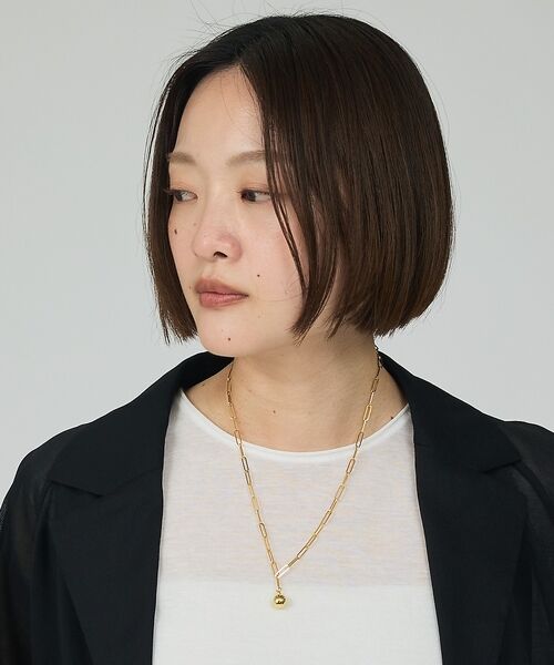 Rouge vif la cle / ルージュ・ヴィフ ラクレ ネックレス・ペンダント・チョーカー | 【Chibi Jewels/チビ・ジュエルズ】ボールレクタングルチェーン/ゴール | 詳細1