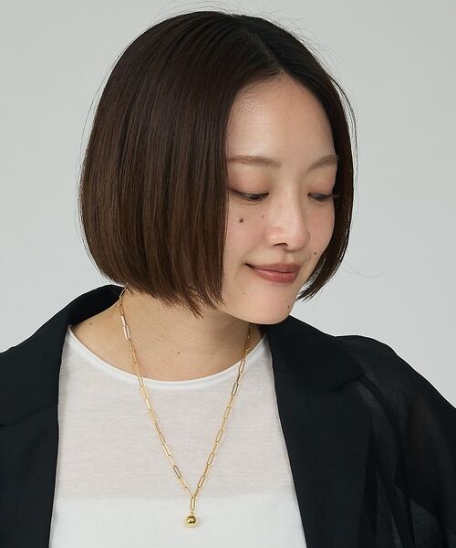 Rouge vif la cle / ルージュ・ヴィフ ラクレ ネックレス・ペンダント・チョーカー | 【Chibi Jewels/チビ・ジュエルズ】ボールレクタングルチェーン/ゴール | 詳細2