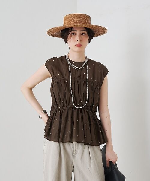 Rouge vif la cle / ルージュ・ヴィフ ラクレ シャツ・ブラウス | インドドット刺繍ブラウス【予約】 | 詳細1