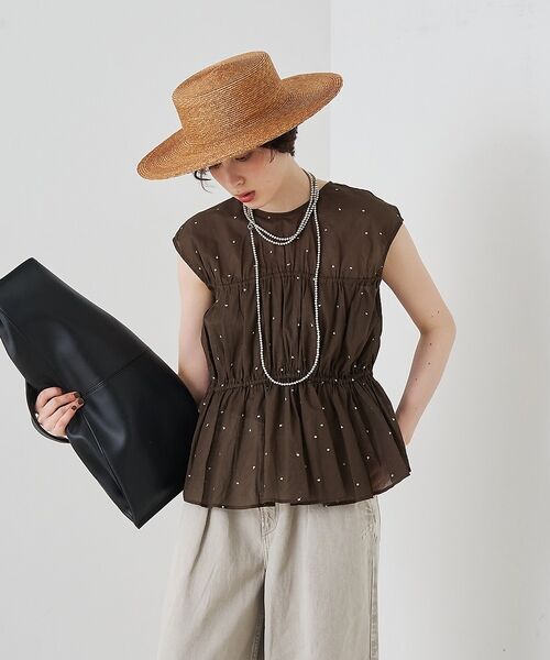 Rouge vif la cle / ルージュ・ヴィフ ラクレ シャツ・ブラウス | インドドット刺繍ブラウス【予約】 | 詳細2