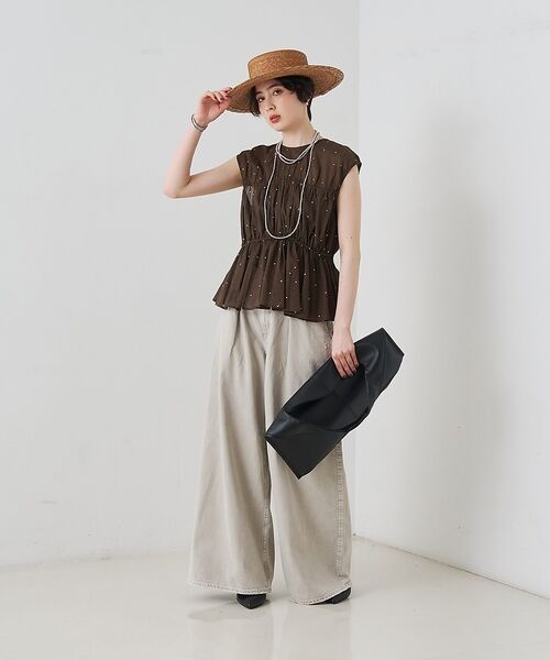 Rouge vif la cle / ルージュ・ヴィフ ラクレ シャツ・ブラウス | インドドット刺繍ブラウス【予約】 | 詳細6