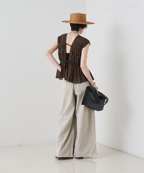 Rouge vif la cle / ルージュ・ヴィフ ラクレ シャツ・ブラウス | インドドット刺繍ブラウス【予約】 | 詳細9