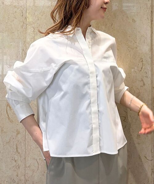 Rouge vif la cle / ルージュ・ヴィフ ラクレ シャツ・ブラウス | ボックスブロードショート丈シャツ【予約】 | 詳細1