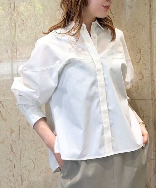 Rouge vif la cle / ルージュ・ヴィフ ラクレ シャツ・ブラウス | ボックスブロードショート丈シャツ【予約】（ホワイト）