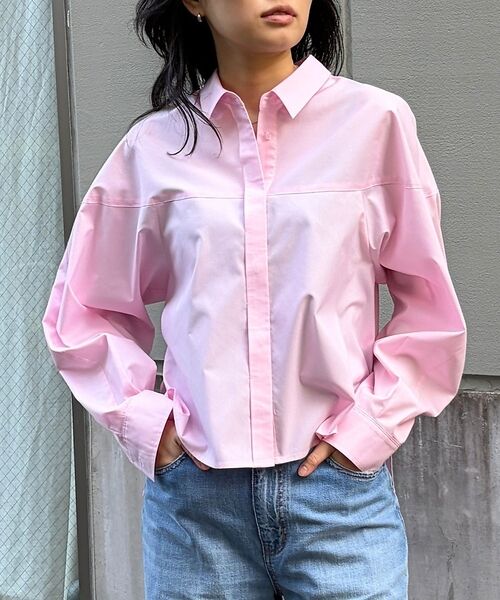 Rouge vif la cle / ルージュ・ヴィフ ラクレ シャツ・ブラウス | ボックスブロードショート丈シャツ【予約】（ピンク）