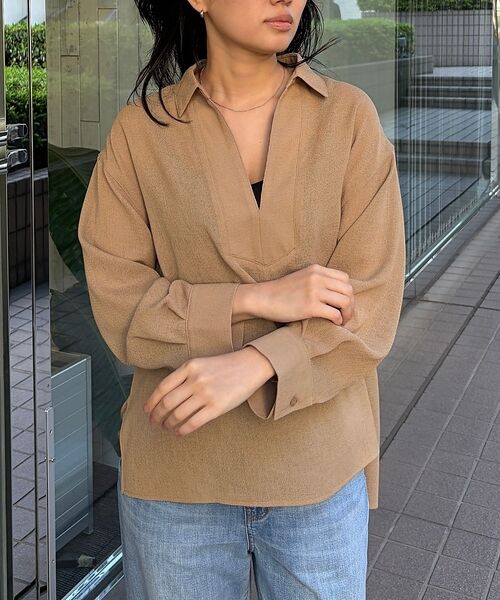 Rouge vif la cle / ルージュ・ヴィフ ラクレ シャツ・ブラウス | ヴィンテージメッシュプルオーバー/シャツ/ブラウス【予約】（ベージュ）