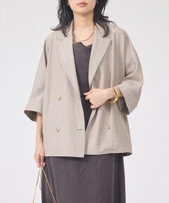 Rouge vif la cle / ルージュ・ヴィフ ラクレ テーラードジャケット | 【ロングセラー】【2026SS新作】麻混ハーフ袖ドルマンジャケット【予約】