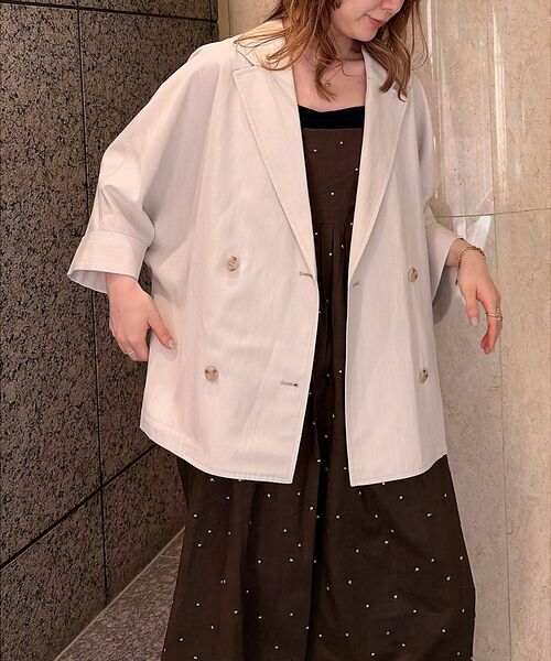 Rouge vif la cle / ルージュ・ヴィフ ラクレ テーラードジャケット | 【ロングセラー】【2026SS新作】麻混ハーフ袖ドルマンジャケット【予約】 | 詳細4