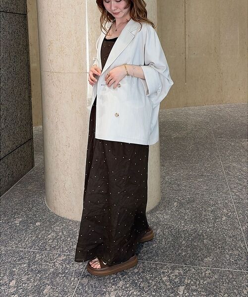 Rouge vif la cle / ルージュ・ヴィフ ラクレ テーラードジャケット | 【ロングセラー】【2026SS新作】麻混ハーフ袖ドルマンジャケット【予約】 | 詳細9