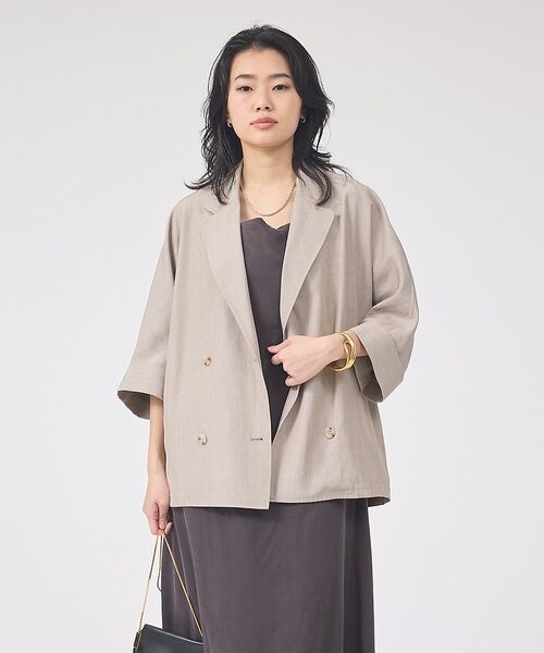 Rouge vif la cle / ルージュ・ヴィフ ラクレ テーラードジャケット | 【ロングセラー】【2026SS新作】麻混ハーフ袖ドルマンジャケット【予約】 | 詳細14