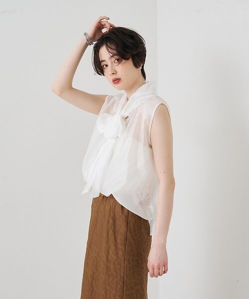 Rouge vif la cle / ルージュ・ヴィフ ラクレ シャツ・ブラウス | 前後2WAYビッグボウタイリボンブラウス【予約】 | 詳細3