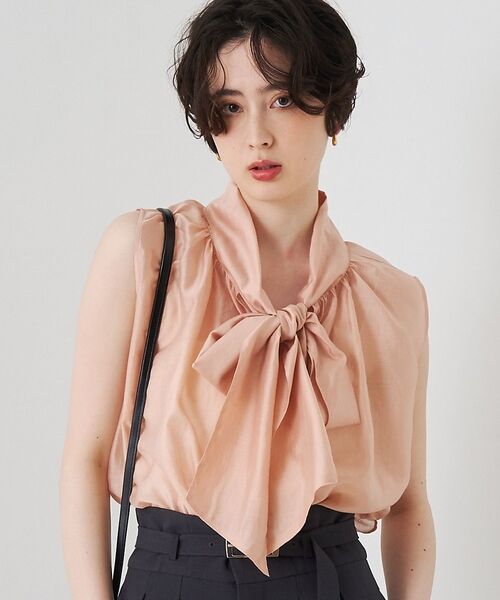 Rouge vif la cle / ルージュ・ヴィフ ラクレ シャツ・ブラウス | 前後2WAYビッグボウタイリボンブラウス【予約】（ピンク）