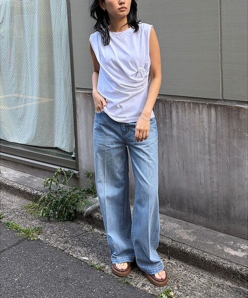 Rouge vif la cle / ルージュ・ヴィフ ラクレ Tシャツ | 【接触冷感】【UVカット】【一部店舗限定】ドレープギャザーノースリーブカットソー | 詳細6