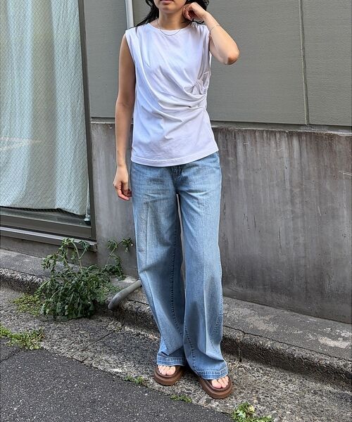 Rouge vif la cle / ルージュ・ヴィフ ラクレ Tシャツ | 【接触冷感】【UVカット】【一部店舗限定】ドレープギャザーノースリーブカットソー | 詳細7