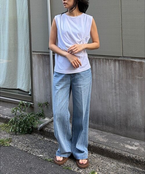 Rouge vif la cle / ルージュ・ヴィフ ラクレ Tシャツ | 【接触冷感】【UVカット】【一部店舗限定】ドレープギャザーノースリーブカットソー | 詳細8