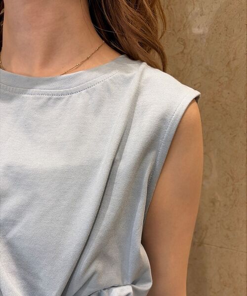 Rouge vif la cle / ルージュ・ヴィフ ラクレ Tシャツ | 【接触冷感】【UVカット】【一部店舗限定】ドレープギャザーノースリーブカットソー | 詳細25