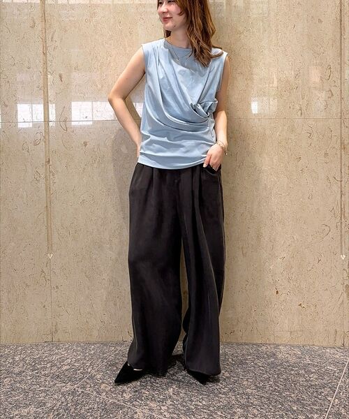 Rouge vif la cle / ルージュ・ヴィフ ラクレ Tシャツ | 【接触冷感】【UVカット】【一部店舗限定】ドレープギャザーノースリーブカットソー | 詳細17