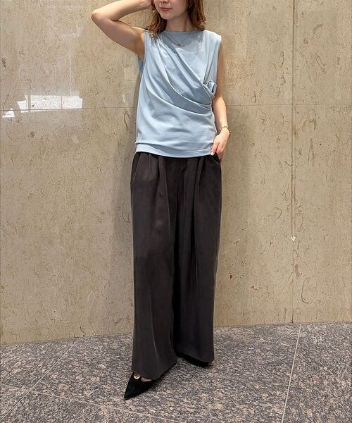 Rouge vif la cle / ルージュ・ヴィフ ラクレ Tシャツ | 【接触冷感】【UVカット】【一部店舗限定】ドレープギャザーノースリーブカットソー | 詳細19