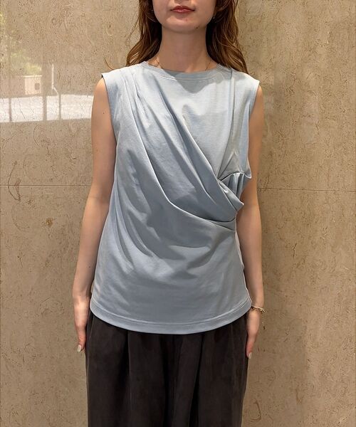 Rouge vif la cle / ルージュ・ヴィフ ラクレ Tシャツ | 【接触冷感】【UVカット】【一部店舗限定】ドレープギャザーノースリーブカットソー | 詳細20