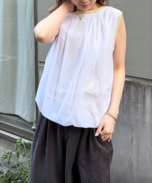 Rouge vif la cle / ルージュ・ヴィフ ラクレ ニット・セーター | 【一部店舗限定】チュールレイヤードニットトップス【予約】 | 詳細1