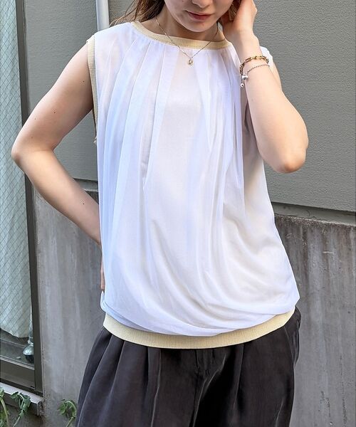 Rouge vif la cle / ルージュ・ヴィフ ラクレ ニット・セーター | 【一部店舗限定】チュールレイヤードニットトップス【予約】 | 詳細2