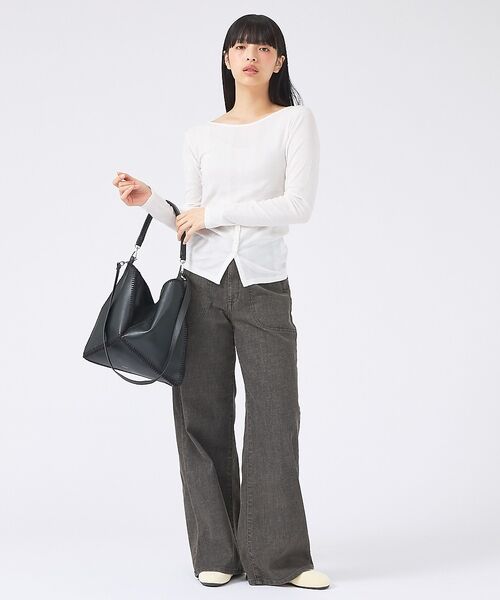 Rouge vif la cle / ルージュ・ヴィフ ラクレ トートバッグ | 【YArKA/ヤーカ】レザー×ニット刺繍バッグ/本革/変形/バッグ/A4収納可能 | 詳細1