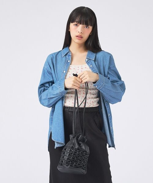 Rouge vif la cle / ルージュ・ヴィフ ラクレ トートバッグ | 【YArKA/ヤーカ】 スモッキング巾着8角形型底バッグ/本革/巾着【予約】 | 詳細3