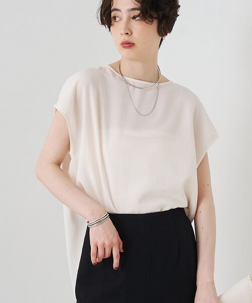 Rouge vif la cle / ルージュ・ヴィフ ラクレ シャツ・ブラウス | カラミメッシュプルオーバー/ブラウス【予約】（オフホワイト）