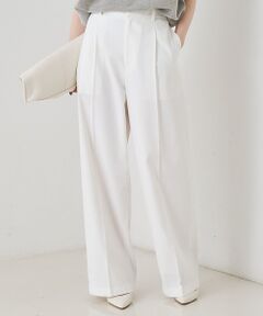 Rouge vif la cle / ルージュ・ヴィフ ラクレ パンツ | 麻混ワンタックワイドストレートパンツ【予約】