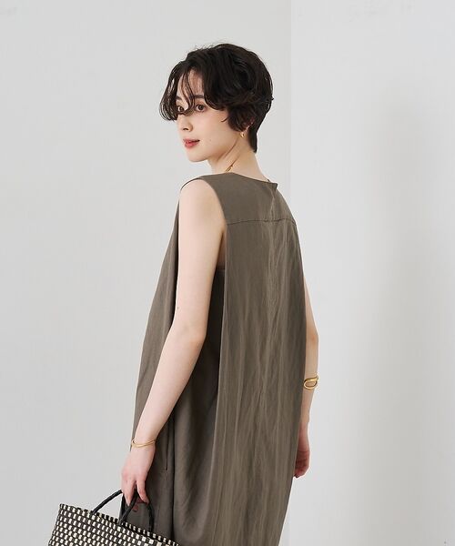 Rouge vif la cle / ルージュ・ヴィフ ラクレ ワンピース | 【2サイズ展開】【定番人気】麻混ノースリーブVネックワンピース/ポケット付き/コ | 詳細11
