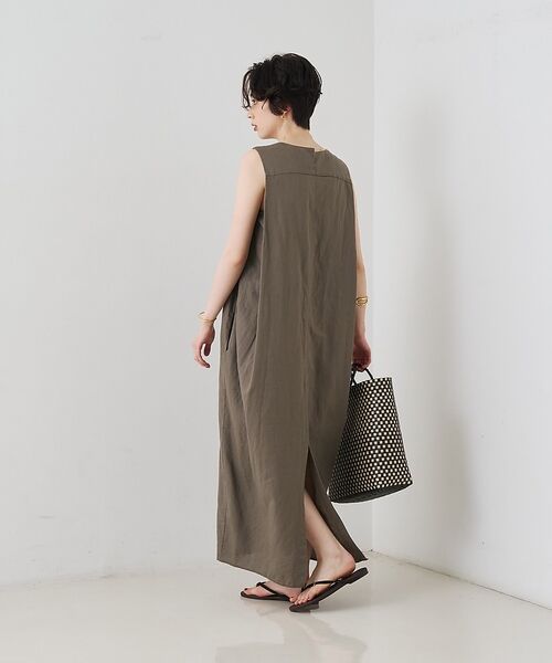 Rouge vif la cle / ルージュ・ヴィフ ラクレ ワンピース | 【2サイズ展開】【定番人気】麻混ノースリーブVネックワンピース/ポケット付き/コ | 詳細7