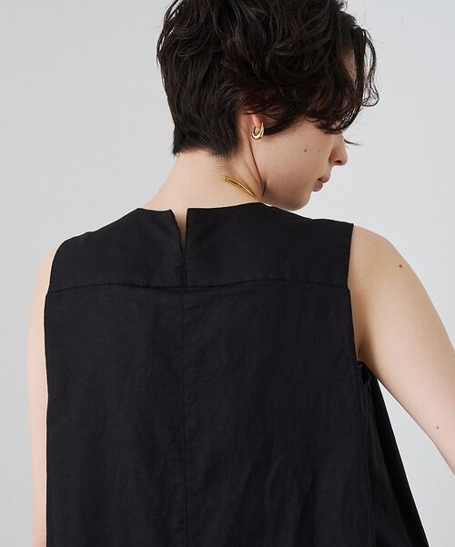 Rouge vif la cle / ルージュ・ヴィフ ラクレ ワンピース | 【2サイズ展開】【定番人気】麻混ノースリーブVネックワンピース/ポケット付き/コ | 詳細26