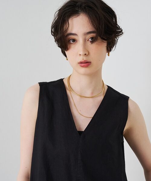 Rouge vif la cle / ルージュ・ヴィフ ラクレ ワンピース | 【2サイズ展開】【定番人気】麻混ノースリーブVネックワンピース/ポケット付き/コ | 詳細27