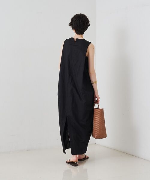Rouge vif la cle / ルージュ・ヴィフ ラクレ ワンピース | 【2サイズ展開】【定番人気】麻混ノースリーブVネックワンピース/ポケット付き/コ | 詳細18