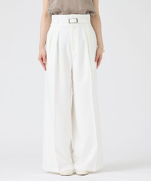 Rouge vif la cle / ルージュ・ヴィフ ラクレ パンツ | 【人気追加】【3サイズ展開】リネンタッチベルト付きハイウエストパンツ | 詳細7