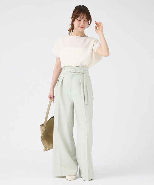 Rouge vif la cle / ルージュ・ヴィフ ラクレ パンツ | 【人気追加】【3サイズ展開】リネンタッチベルト付きハイウエストパンツ | 詳細16