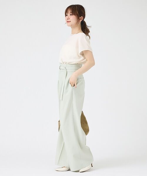 Rouge vif la cle / ルージュ・ヴィフ ラクレ パンツ | 【人気追加】【3サイズ展開】リネンタッチベルト付きハイウエストパンツ | 詳細18