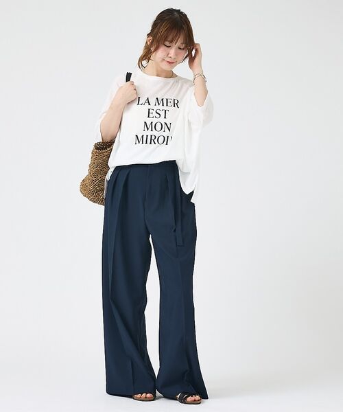 Rouge vif la cle / ルージュ・ヴィフ ラクレ パンツ | 【人気追加】【3サイズ展開】リネンタッチベルト付きハイウエストパンツ | 詳細24