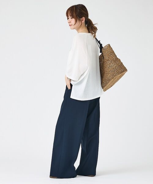 Rouge vif la cle / ルージュ・ヴィフ ラクレ パンツ | 【人気追加】【3サイズ展開】リネンタッチベルト付きハイウエストパンツ | 詳細25