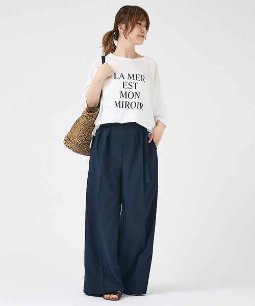 Rouge vif la cle / ルージュ・ヴィフ ラクレ パンツ | 【人気追加】【3サイズ展開】リネンタッチベルト付きハイウエストパンツ | 詳細26