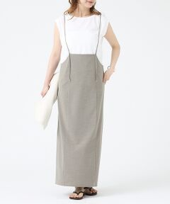Rouge vif la cle / ルージュ・ヴィフ ラクレ ロング・マキシ丈スカート | 【2点セット】【細見え】フレンチスリーブTシャツ×サスペンダースカート/キャミワ