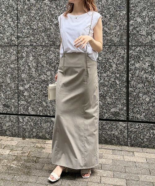 Rouge vif la cle / ルージュ・ヴィフ ラクレ ロング・マキシ丈スカート | 【2点セット / 細見え / 一部店舗 / WEB限定】フレンチスリーブTシャツ | 詳細12