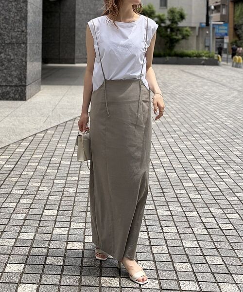 Rouge vif la cle / ルージュ・ヴィフ ラクレ ロング・マキシ丈スカート | 【2点セット / 細見え / 一部店舗 / WEB限定】フレンチスリーブTシャツ | 詳細16