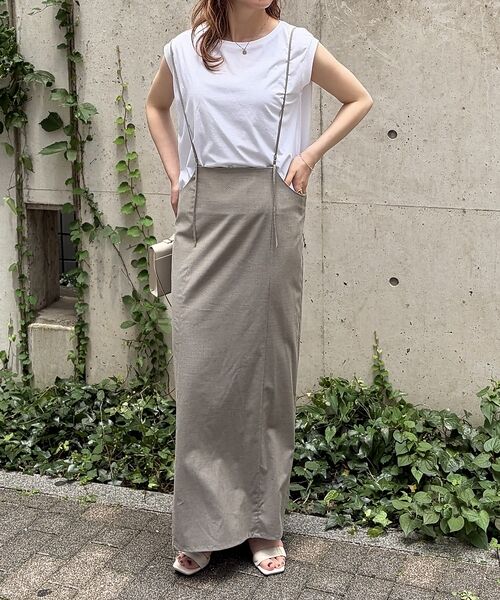 Rouge vif la cle / ルージュ・ヴィフ ラクレ ロング・マキシ丈スカート | 【2点セット / 細見え / 一部店舗 / WEB限定】フレンチスリーブTシャツ | 詳細17