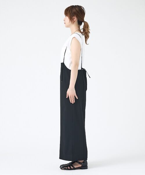 Rouge vif la cle / ルージュ・ヴィフ ラクレ ロング・マキシ丈スカート | 【2点セット】【細見え】フレンチスリーブTシャツ×サスペンダースカート/キャミワ | 詳細11